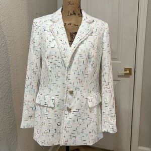 NWOT Karl Lagerfeld White Tweed Jacket